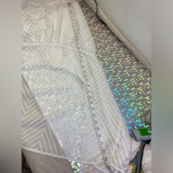 Boho Hippie Outfit Gaucho High Waist Bell Crop Pant Crop Top & Sheer Coverup S/M - Picture 9 of 16